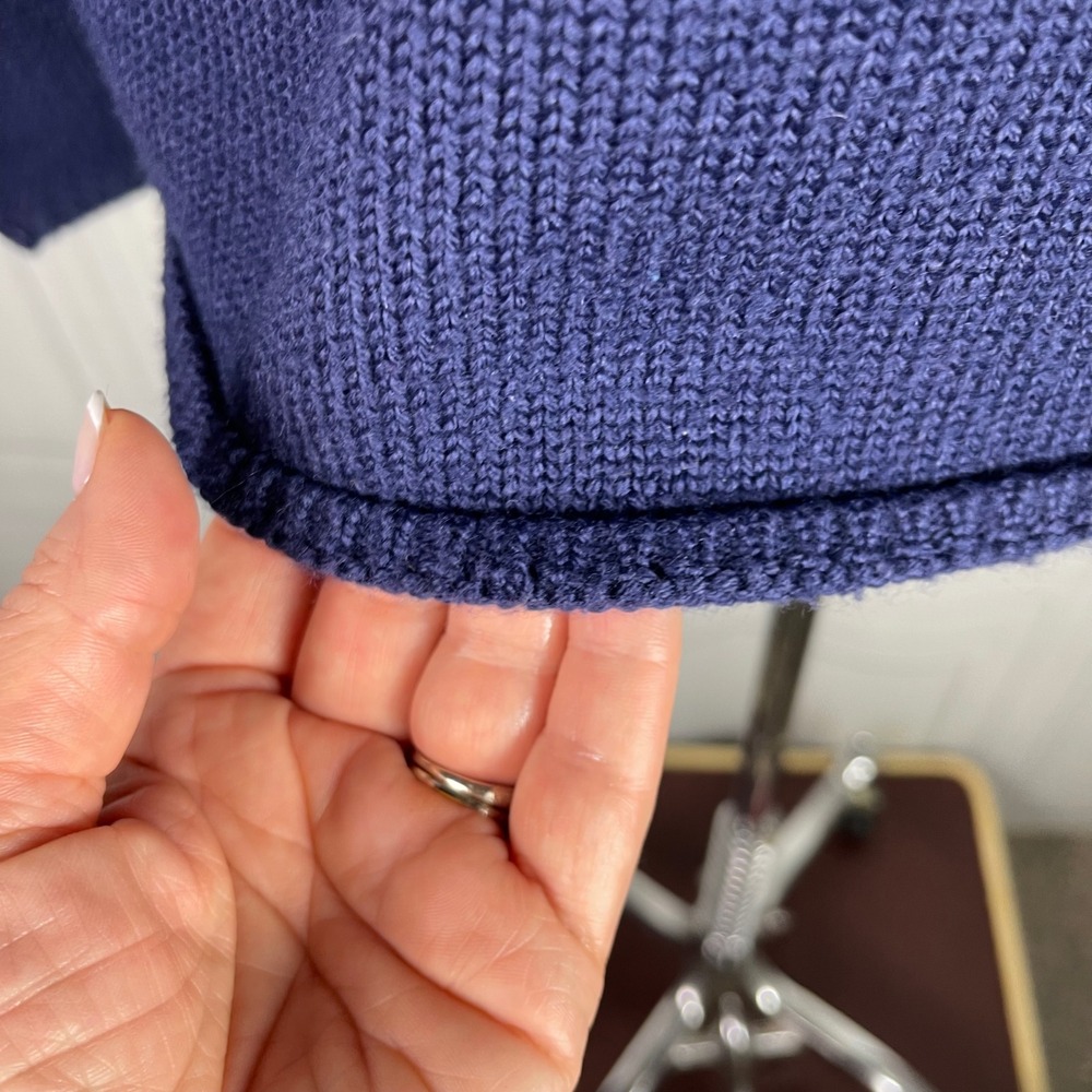 Vintage 90's - Old‎ Navy - V Neck Long Sleeve Wool Blend Knit Sweater - Navy -S - Picture 6 of 13